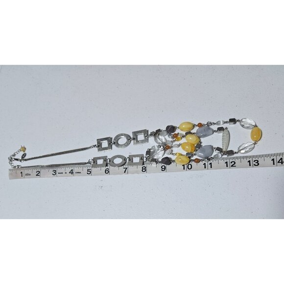 Vintage Lia Sophia Multi Strand Beaded Chunky Chain Necklace Statement Jewelry - Picture 6 of 7